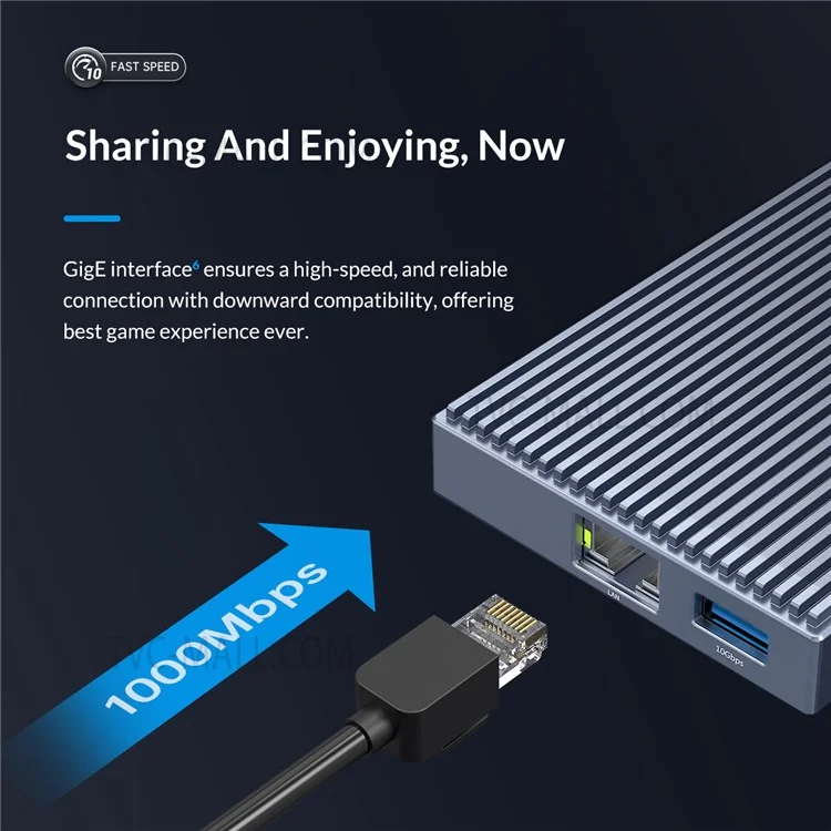 ORICO CDH-9N Station d'accueil Multi-Port Mini USB Hub avec 10Gbps USB3.1/HD/Gigabit LAN/Prise audio 3,5 mm pour ordinateur portable
