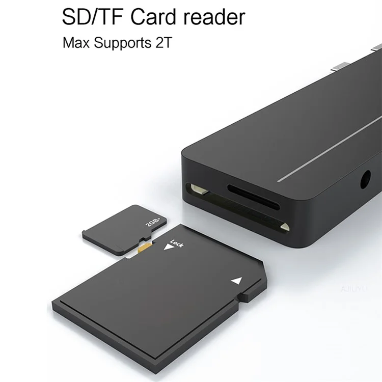 Station d'accueil portable à double port Type-C pour Surface Pro X / Pro 8 avec hub USB léger