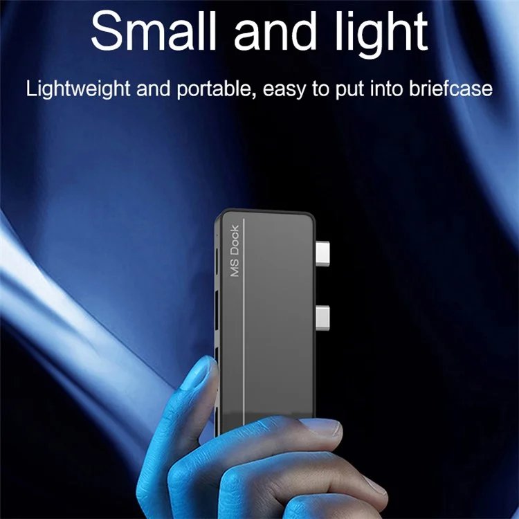 Station d'accueil portable à double port Type-C pour Surface Pro X / Pro 8 avec hub USB léger