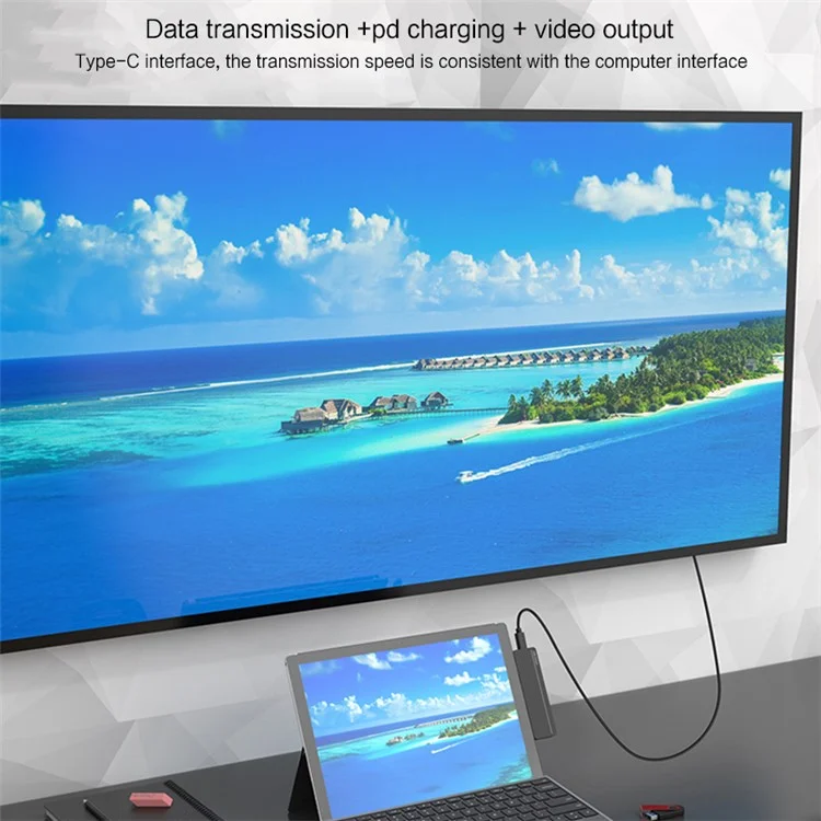 Station d'accueil portable à double port Type-C pour Surface Pro X / Pro 8 avec hub USB léger