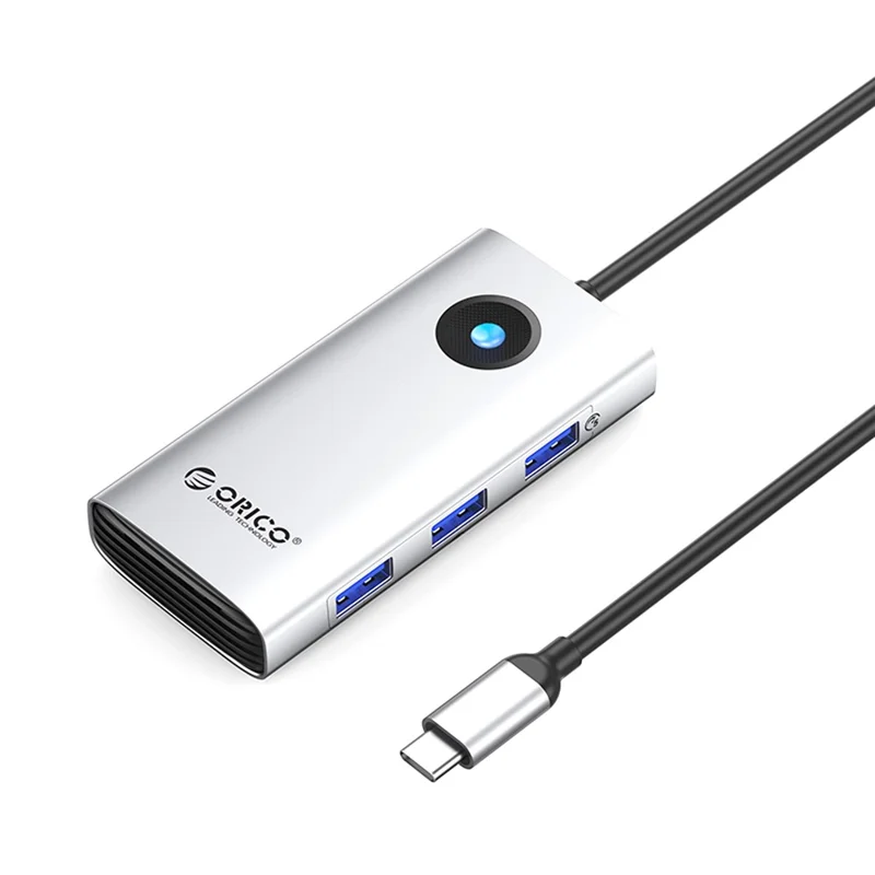 ORICO PW11-6P Portable 6 in 1 Docking Station 4K Video PD 100W Charging Multifunctional Type-C Hub - Silver