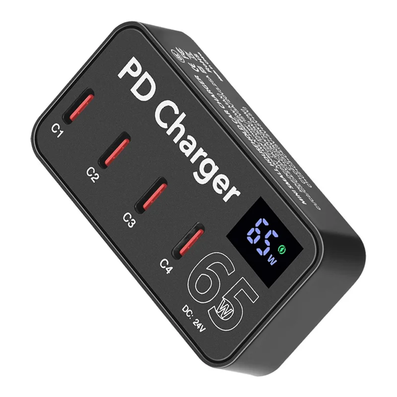 H988C Digital Display 4-Port USB C Charger PD Fast Charger Desktop Charging Station (CE Certified) - AU Plug