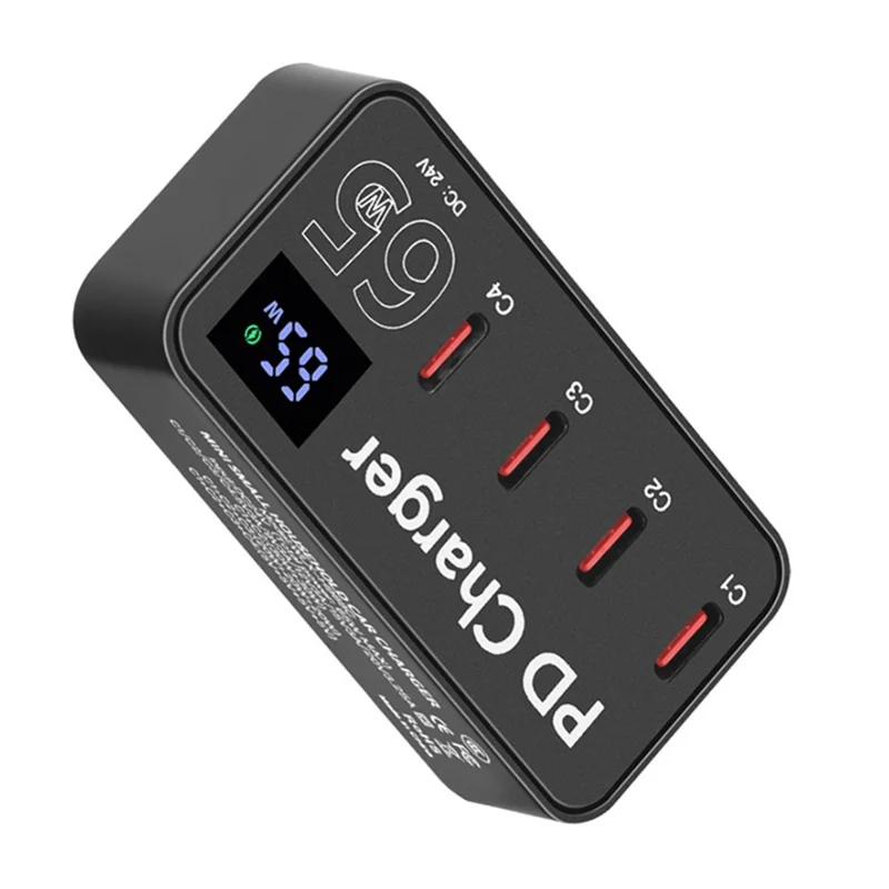 H988C Digital Display 4-Port USB C Charger PD Fast Charger Desktop Charging Station (CE Certified) - AU Plug