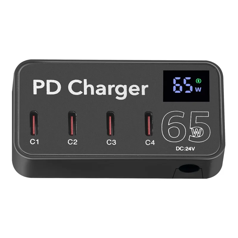 H988C Digital Display 4-Port USB C Charger PD Fast Charger Desktop Charging Station (CE Certified) - AU Plug
