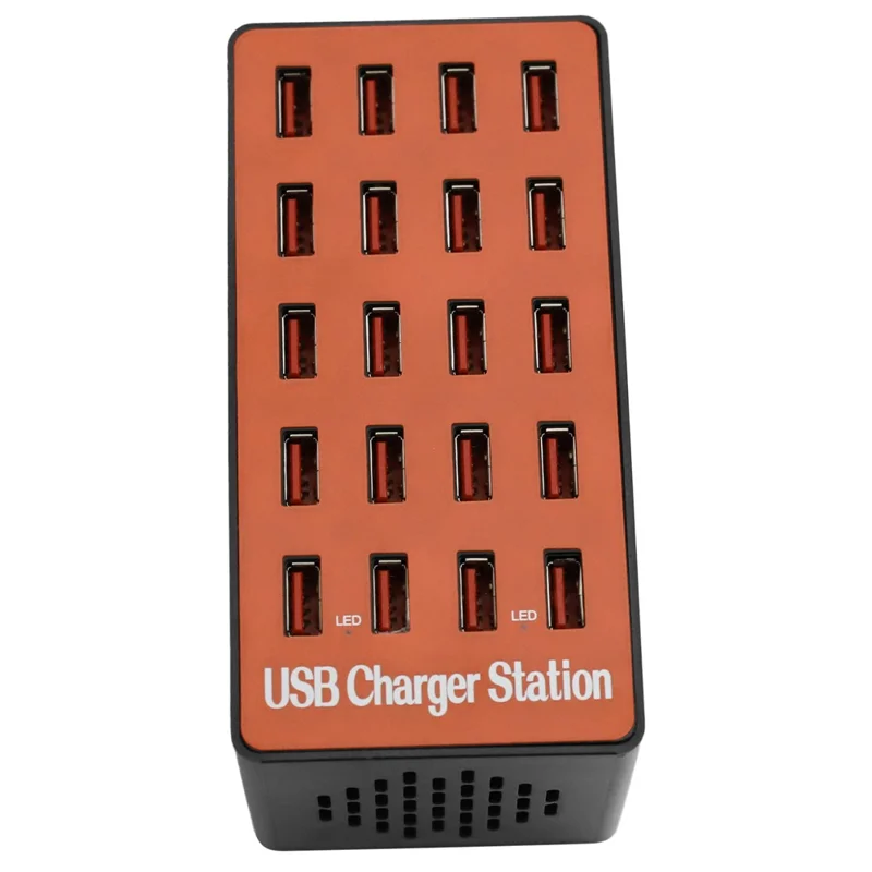 A5 80W 20 USB Ports Desktop Charger PC+ABS Phone Tablet Fast Charging Station (CE Certified) - US Plug