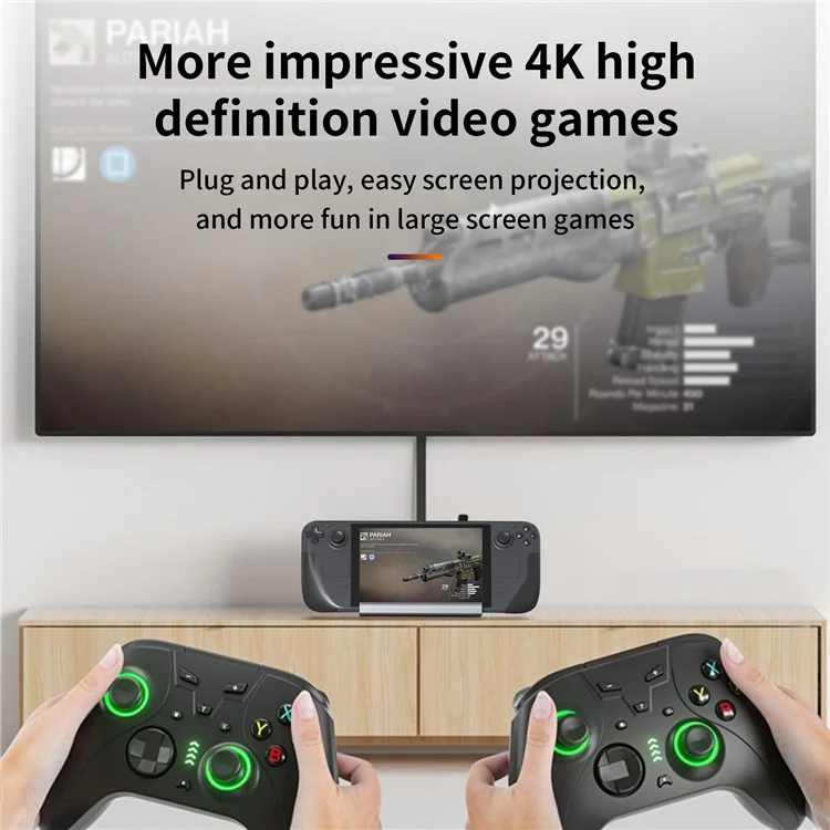 BS107 Type-C to PD+HD+USB3.0*2+USB2.0+USB-C+RJ45 Hub Adapter 7-in-1 Gaming Docking Station für Steam Deck