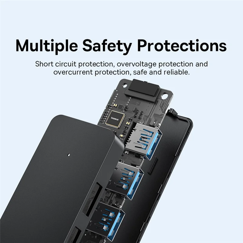 BASEUS UltraJoy Series 4-Port HUB Lite Adapter USB-A to 4 USB3.0 Extender with 50cm Extended Cable - Black