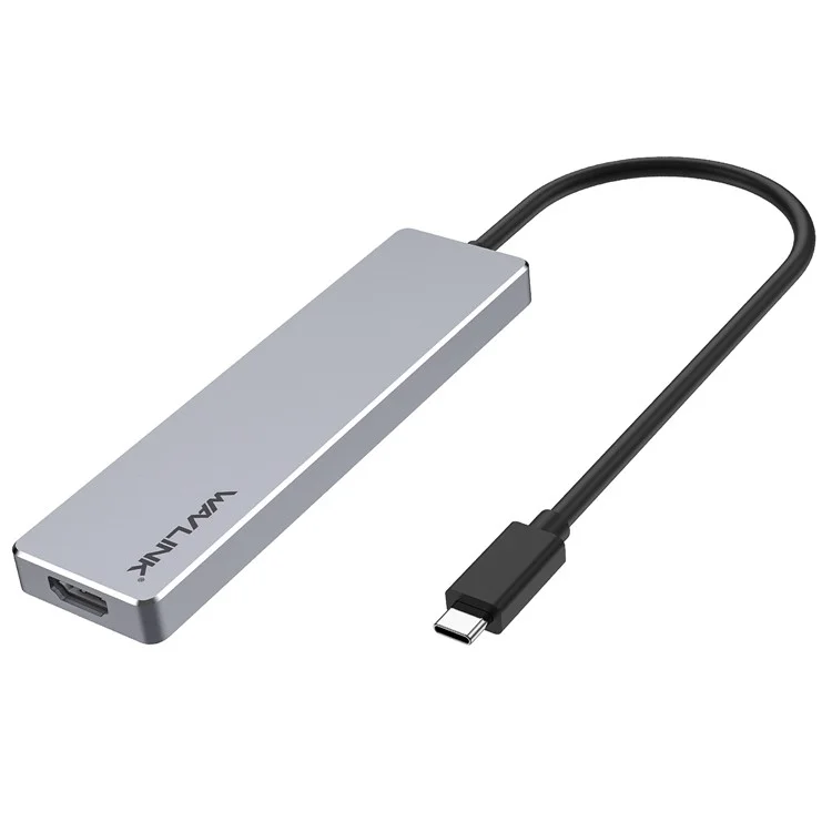 WAVLINK UHP3407 Convertitore USB-C a HD 4K Splitter Mini Dock Stazione Portatile Hub Adattatore Type-C 