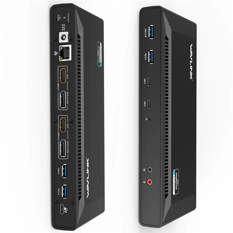 WAVLINK UG69PD2 Estação de Acoplamento Multifuncional Dual 4K 65W Carregamento Rápido Estação de Acoplamento Multiporta para Laptops - Plugue EUA
