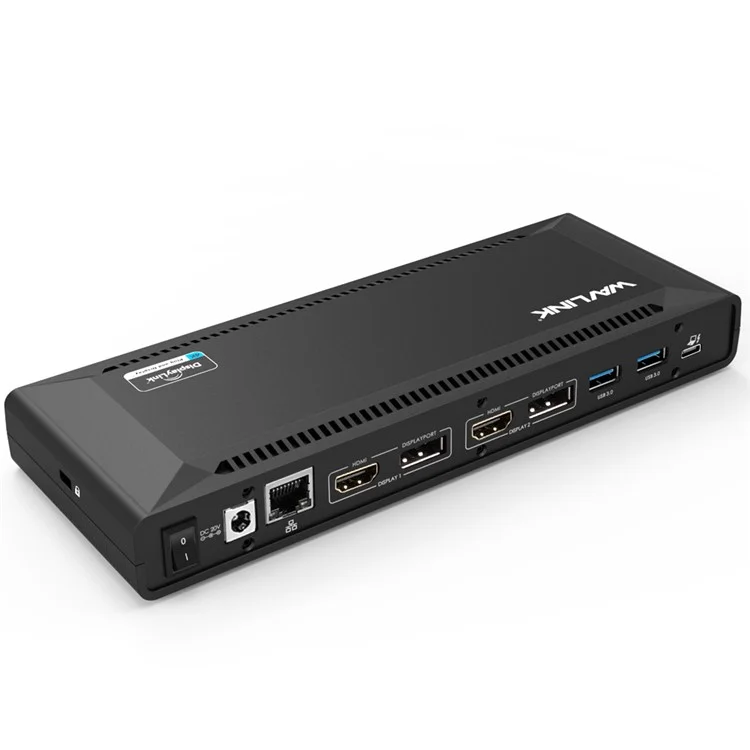 WAVLINK UG69PD2 Estação de Acoplamento Multifuncional Dual 4K 65W Carregamento Rápido Estação de Acoplamento Multiporta para Laptops - Plugue EUA