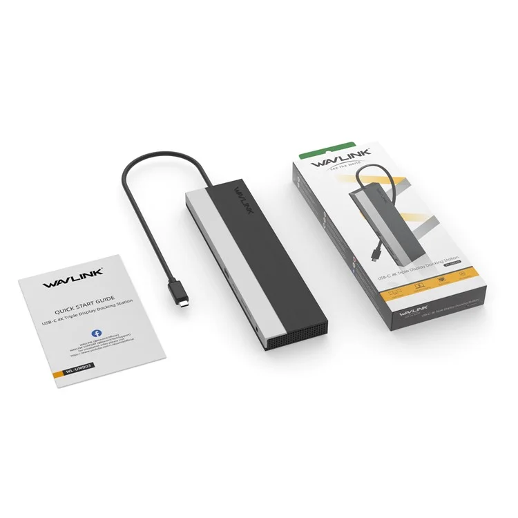 WAVLINK UMD03 12 in 1 Type-C HUB Triple Display USB-C Multiport Adapter with HD, VGA, Ethernet, USB-C, USB3.0, USB2.0, Card Reader, Audio