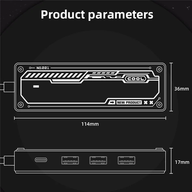 SW5H 5 Porte Type-C Hub Adattatore Type-C a Type-C PD Ricarica Rapida+USB 3.0+USB 2.0x2+HD Dock Station Chiaro Convertitore