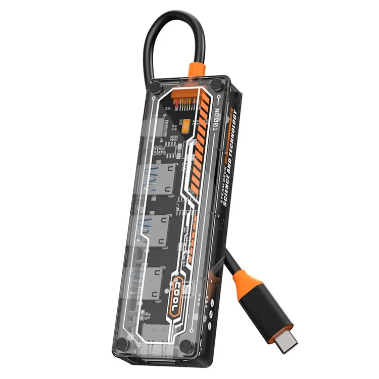 SW5H 5 Porte Type-C Hub Adattatore Type-C a Type-C PD Ricarica Rapida+USB 3.0+USB 2.0x2+HD Dock Station Chiaro Convertitore