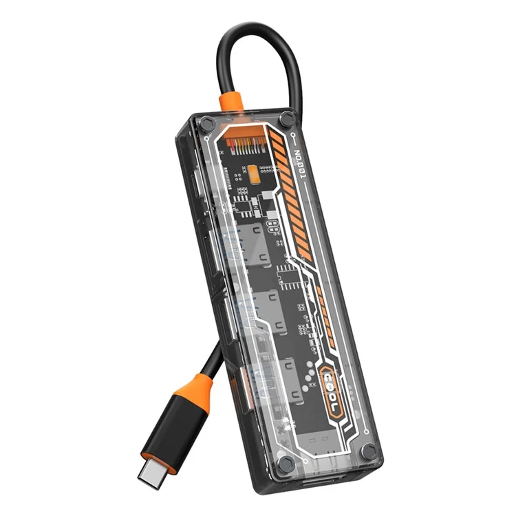 SW5H 5 Porte Type-C Hub Adattatore Type-C a Type-C PD Ricarica Rapida+USB 3.0+USB 2.0x2+HD Dock Station Chiaro Convertitore