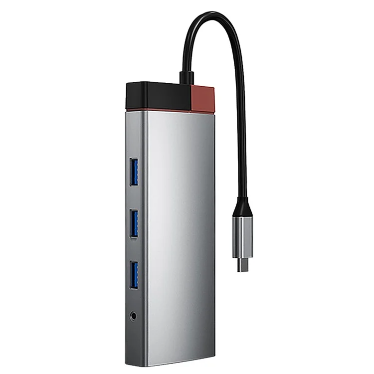 BS10A 10-in-1 USB-C Hub Type-C to PD+HD+USB3.0x3+SD+TFRJ45+VGA+3.5mm Audio Multiport Adapter