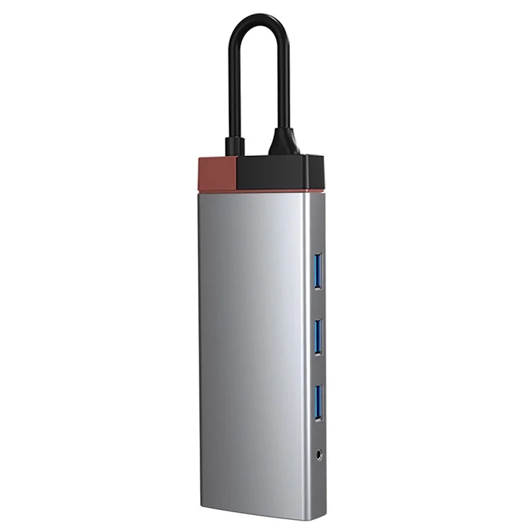 BS10A 10-in-1 USB-C Hub Type-C to PD+HD+USB3.0x3+SD+TFRJ45+VGA+3.5mm Audio Multiport Adapter