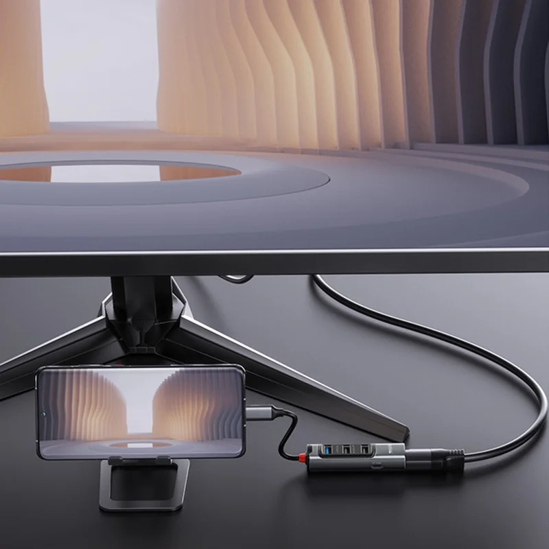 YESIDO HB23 5-in-1 Type-C Hub Adapter Multi Port USB-C Docking Station with USB3.0+2 USB2.0+DP+PD 100W