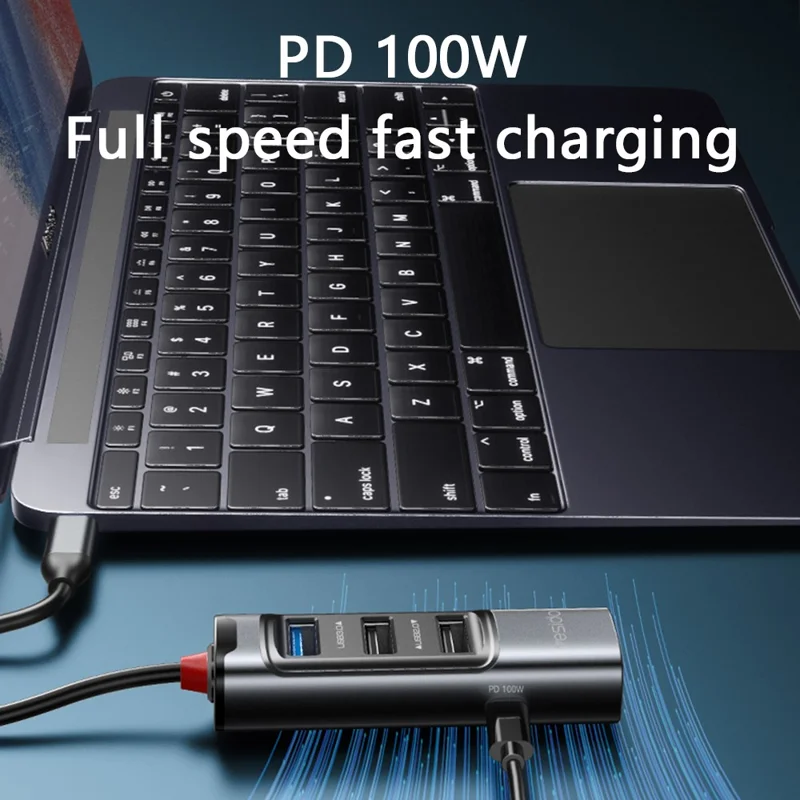 YESIDO HB23 5-in-1 Type-C Hub Adapter Multi Port USB-C Docking Station with USB3.0+2 USB2.0+DP+PD 100W