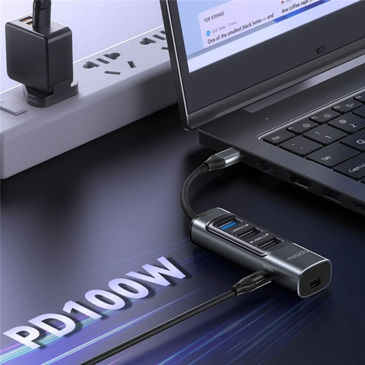 YESIDO HB24 5-in-1 Type-C Docking Station mit USB3.0+2 USB2.0+Mini DP+PD 100W Mehrfach-USB-C-Hub-Adapter