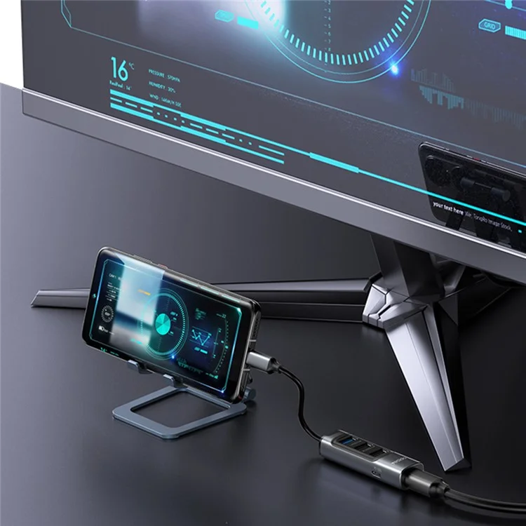 YESIDO HB24 5-in-1 Type-C Docking Station mit USB3.0+2 USB2.0+Mini DP+PD 100W Mehrfach-USB-C-Hub-Adapter