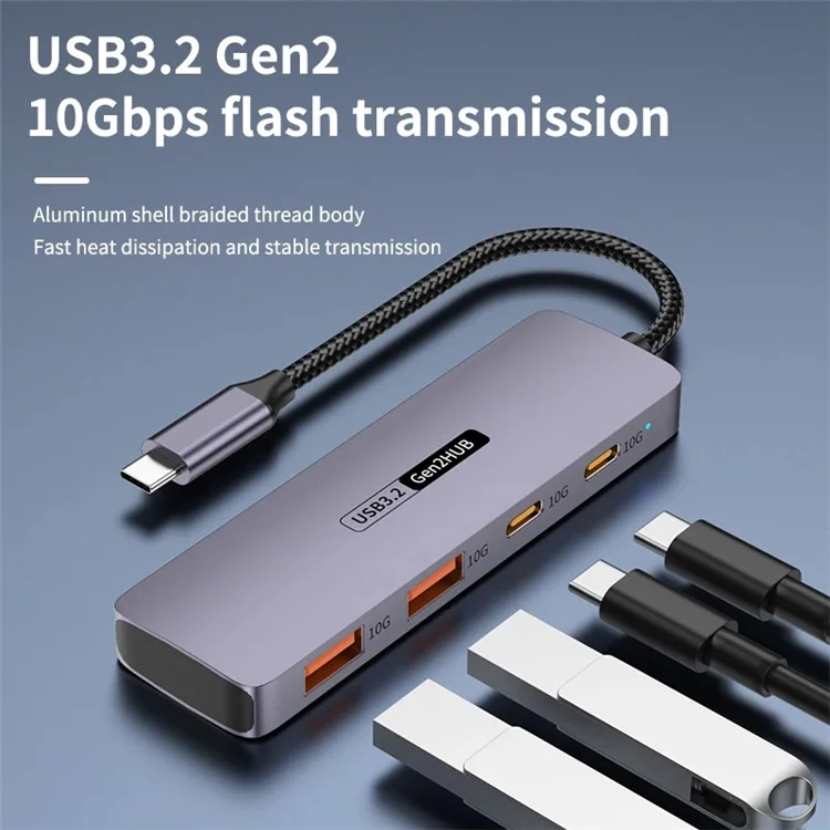 Stazione di aggancio T-508 4-in-1 Type-C per notebook, tablet, smartphone Splitter Converter USB 3.2 Hub