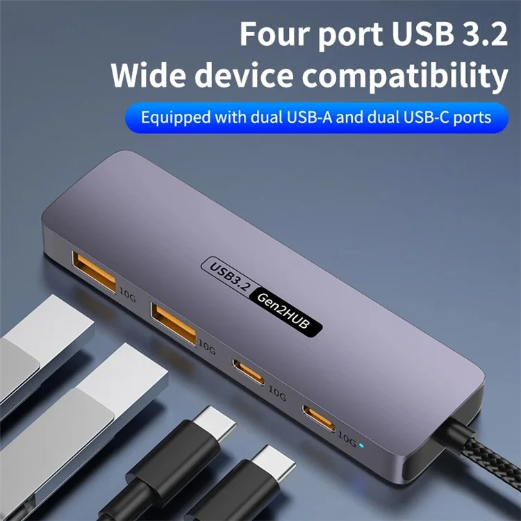 Stazione di aggancio T-508 4-in-1 Type-C per notebook, tablet, smartphone Splitter Converter USB 3.2 Hub