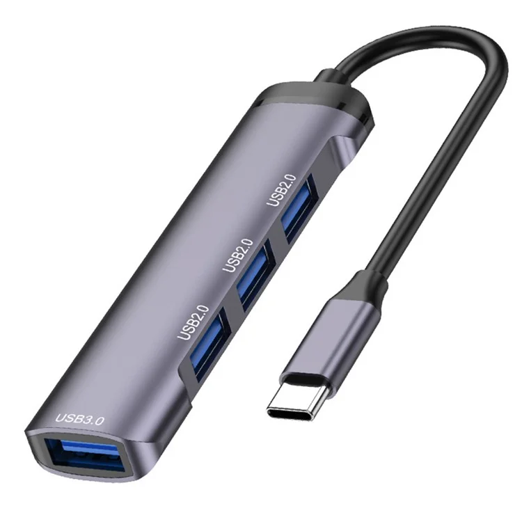 T-503 4-in-1 Type-C Docking Station USB-C zu USB2.0x3 + USB3.0 HUB Adapter - Grau