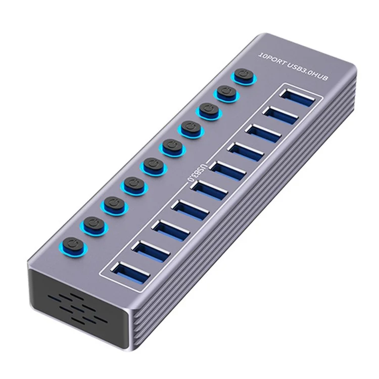 U310 10-in-1 USB 3.0-Erweiterungshub-Expander mit USB-Stromladestatio
n mit einzelnem Schalter + Licht