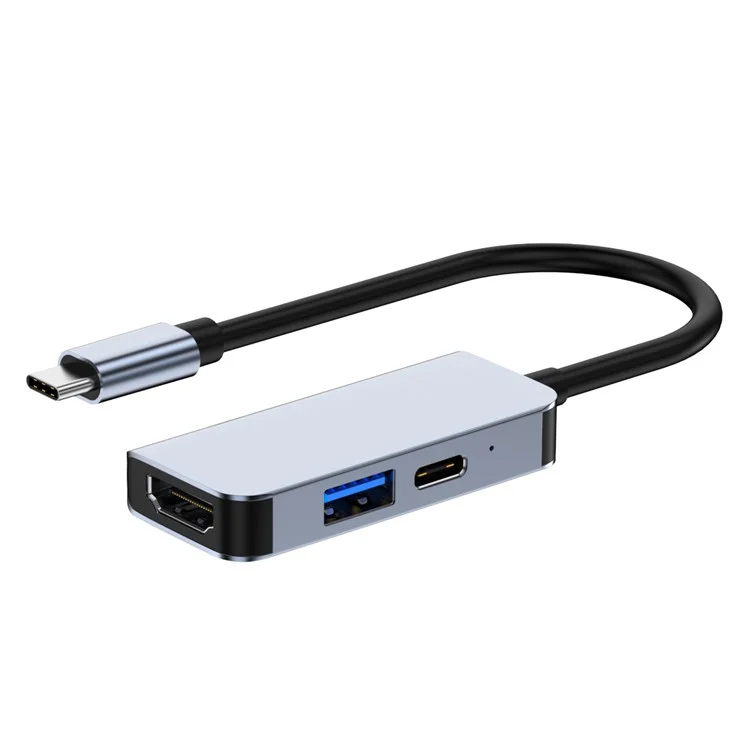 2122 Laptop Expansion Type-C a USB3.0+HD+PD Hub Splitter Multi-Funcional Estación de Acoplamiento
