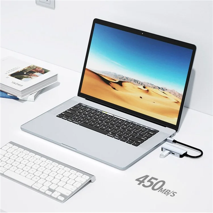 2122 Laptop Expansion Type-C a USB3.0+HD+PD Hub Splitter Multi-Funcional Estación de Acoplamiento