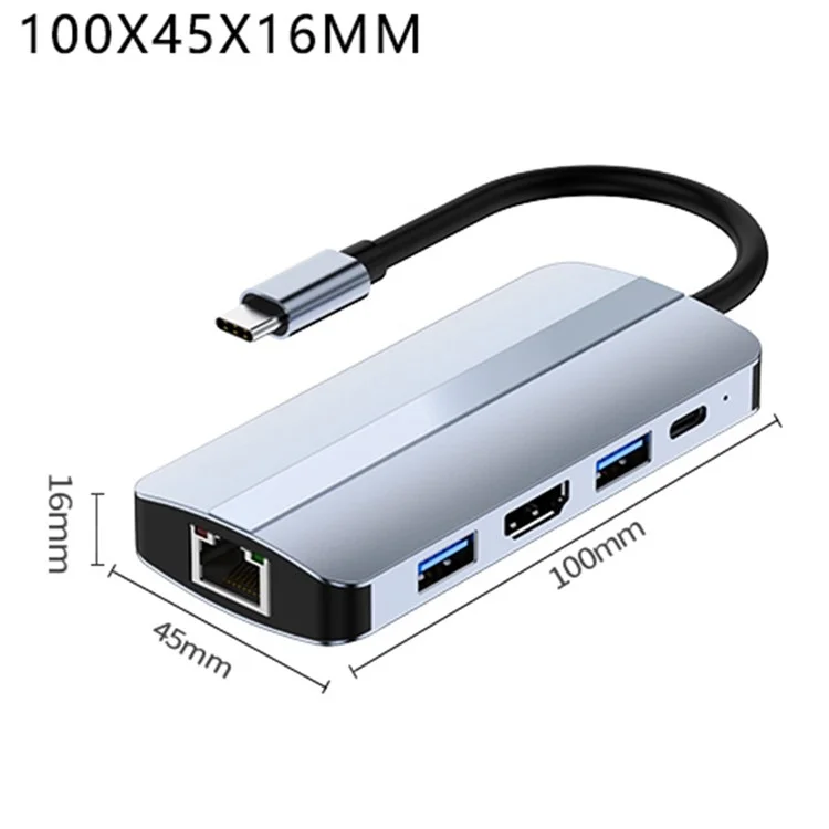2109 5-in-1 Docking Station Type-C to HDTV+USB3.0 / 2.0+HUB+LAN+PD Adapter