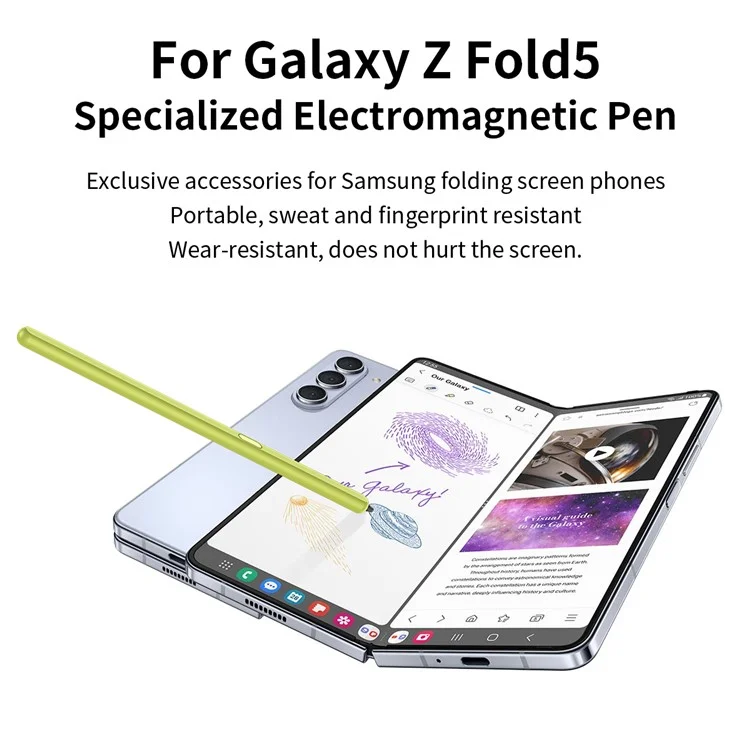 For Samsung Galaxy Z Fold6 5G / Z Fold5 5G Stylus Replacement Electromagnetic Pen (Without Bluetooth-Compatible) - Yellow