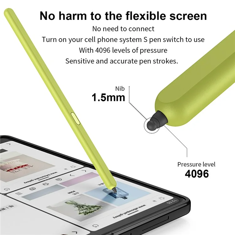 For Samsung Galaxy Z Fold6 5G / Z Fold5 5G Stylus Replacement Electromagnetic Pen (Without Bluetooth-Compatible) - Yellow