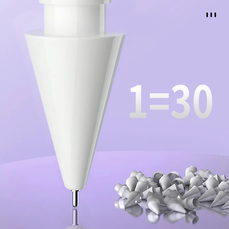 For Apple Pencil (2nd Generation) / Pencil (1st Generation) / Pencil (USB-C) Replacement Tips Tablet Pen Tips - Fine Point / Transparent Pink