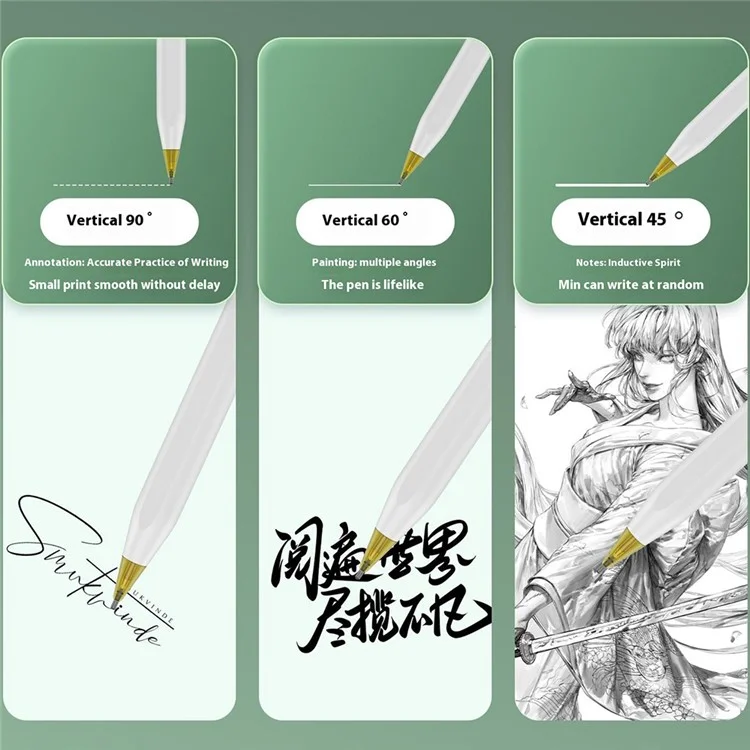 For Apple Pencil (2nd Generation) / Pencil (1st Generation) / Pencil (USB-C) / Pencil Pro Tips 2B Damping Silent - Fine Point / White