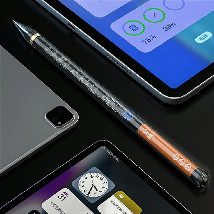 10pro Transparent Active Capacitive Pen Tilt Sensitivity and Palm Rejection Stylus for iPad (Wireless Charging)