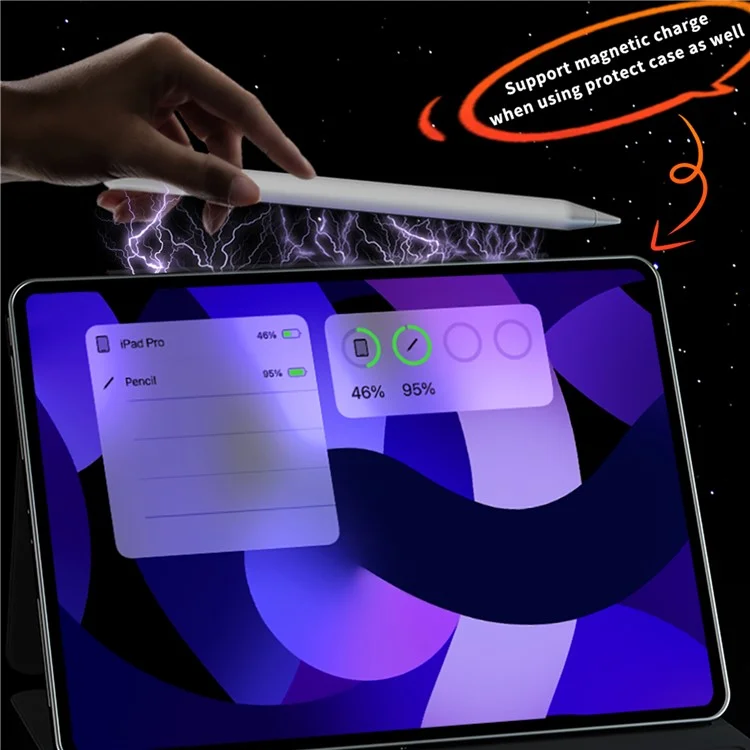 wiwu pencil w stylus pen для ipad pro 12.9 (2022) /(2021) /(2020) (2018) / pro 11 (2022) /(2021) /(2020) /(2018) / воздух (2022) /(2020) / mini (2021)