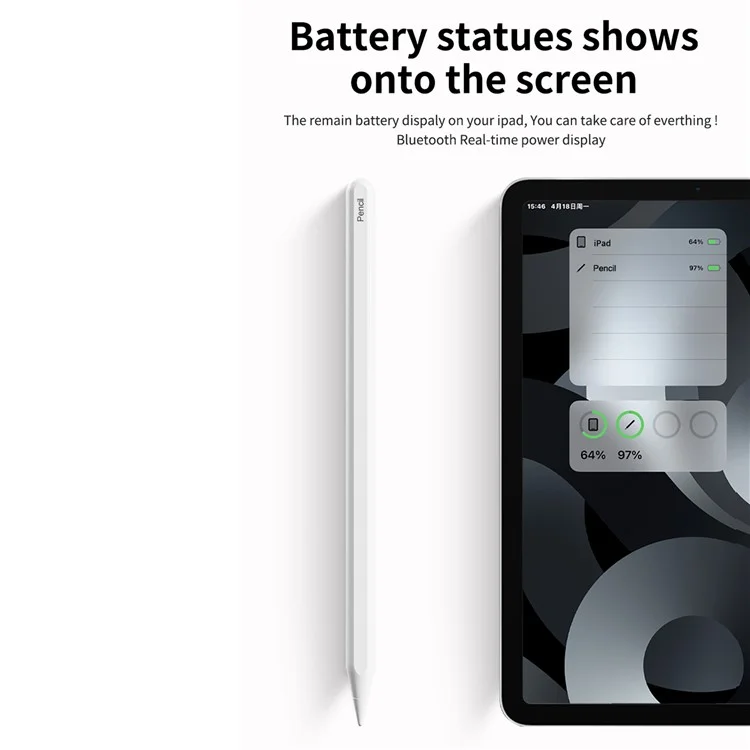 wiwu pencil w stylus pen для ipad pro 12.9 (2022) /(2021) /(2020) (2018) / pro 11 (2022) /(2021) /(2020) /(2018) / воздух (2022) /(2020) / mini (2021)