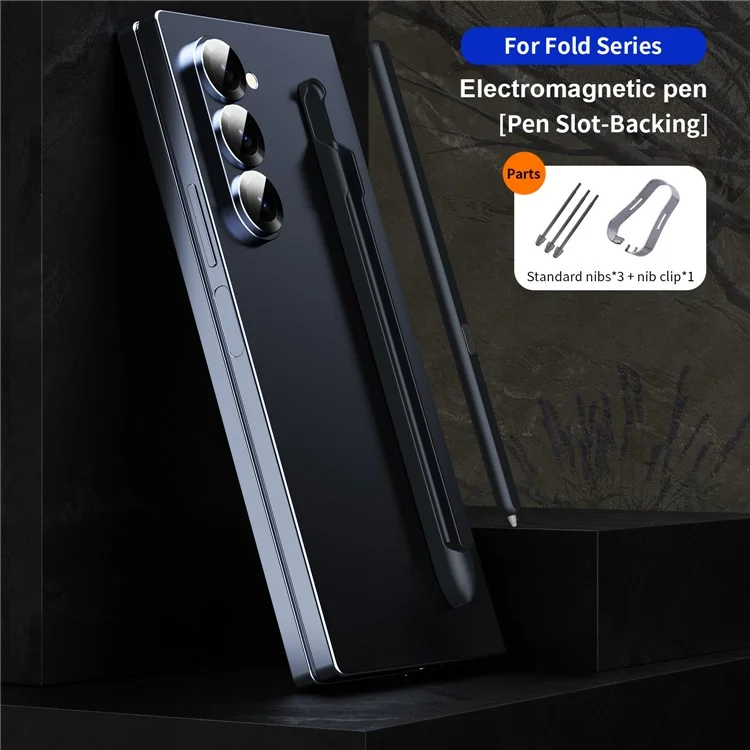 For Samsung Galaxy Z Fold6 5G / Z Fold5 5G / Z Fold4 5G / Z Fold3 5G Electromagnetic Pen Stylus with Pen Slot - Black