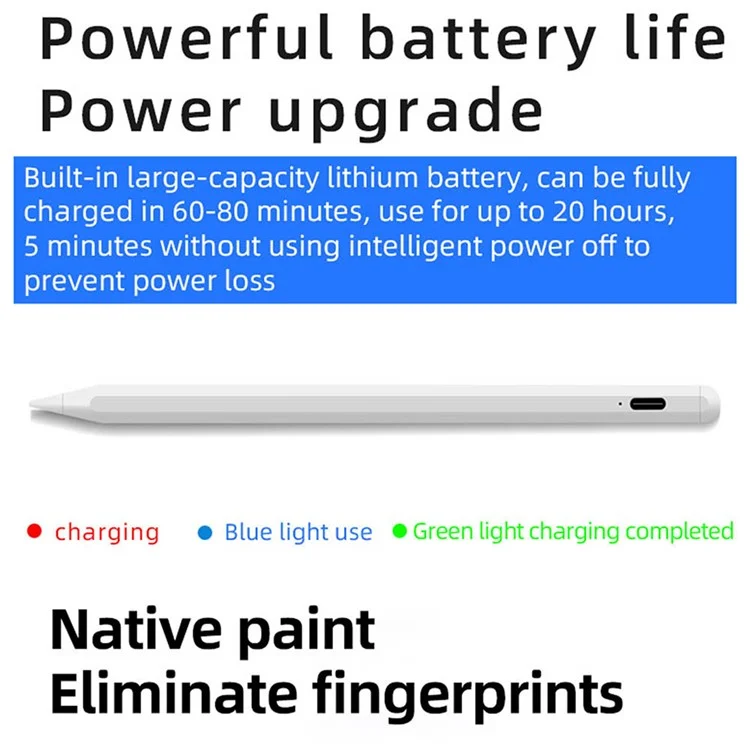 Magnetic Stylus Pen Rechargeable Touch Screen Pencil Compatible with iPad iPhone Samsung