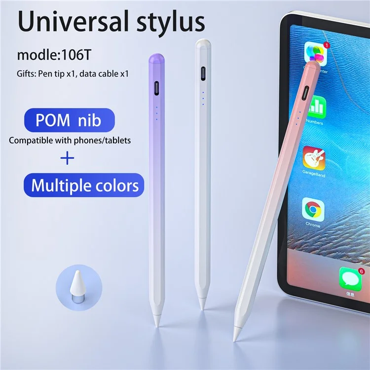 Penna universale attiva con pennino capacitivo per touch screen di telefoni e tablet - Rosa sfumato