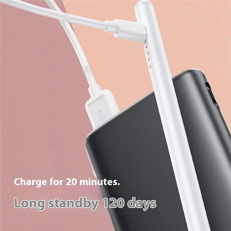 Stylus com 4 LEDs com rejeição de palma, fixação magnética para iPad OS 12.2+ (2018 em diante)