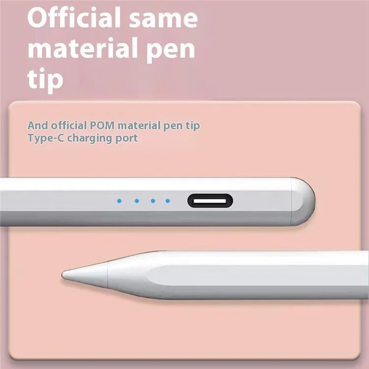 Stylus com 4 LEDs com rejeição de palma, fixação magnética para iPad OS 12.2+ (2018 em diante)