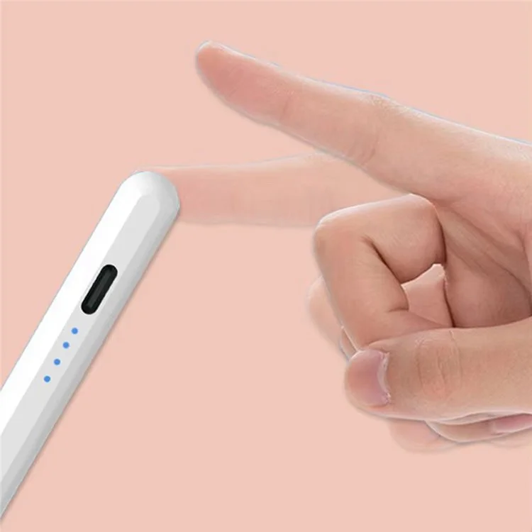 Stylus com 4 LEDs com rejeição de palma, fixação magnética para iPad OS 12.2+ (2018 em diante)