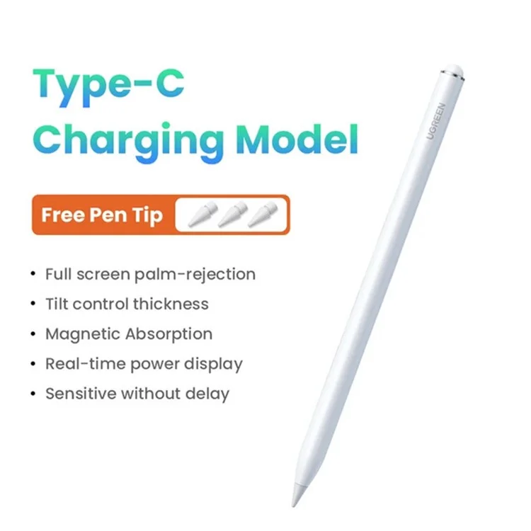 Bolígrafo estilográfico UGREEN de aleación de aluminio con control de toque preciso y punta de POM de 1,5 mm para iPad 6 / 7 / 8 / 9 / 10
