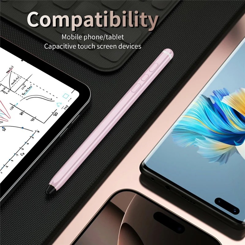 Tablet Phone Stylus Precise Writing Rechargeable Capacitive Pen - Pink