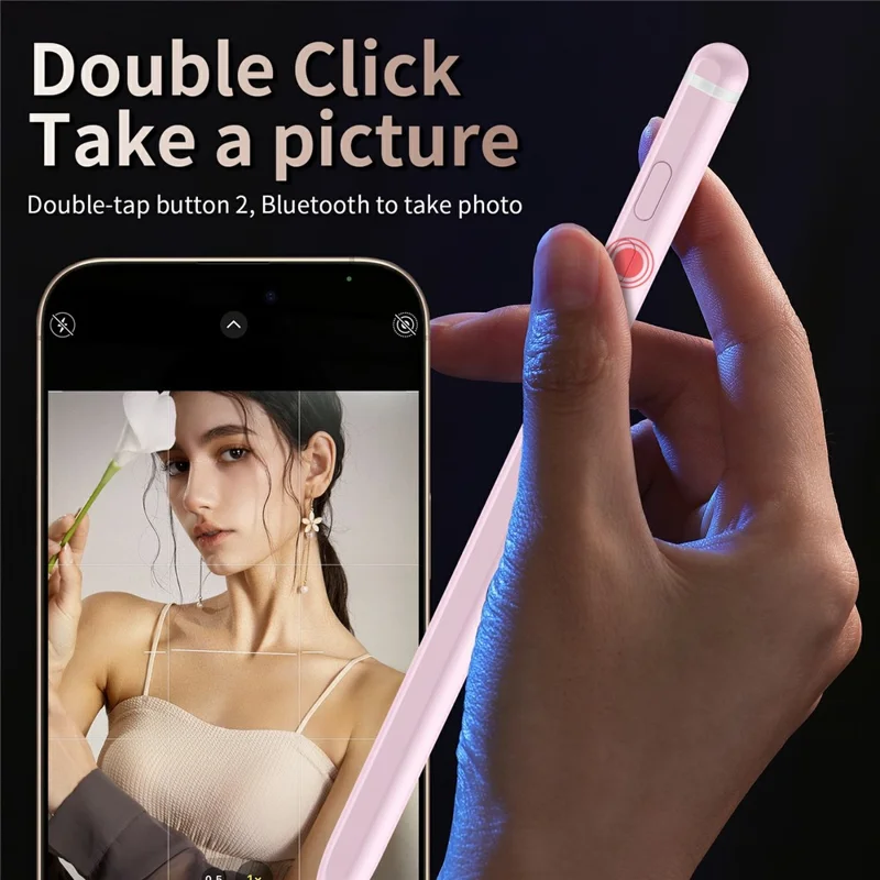 Tablet Phone Stylus Precise Writing Rechargeable Capacitive Pen - Pink