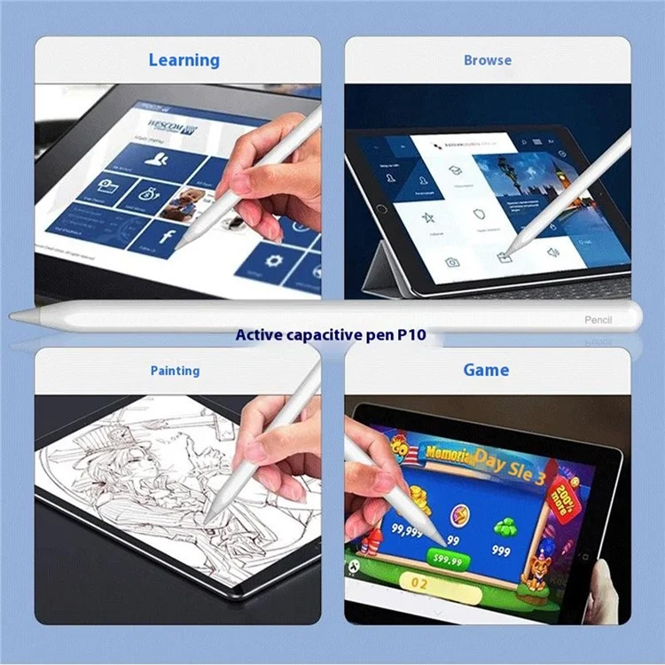 P10 Touch Pen for iPad Air (2022) /  iPad mini (2021) / iPad Pro 12.9 (2021) Magnetic Wireless Charging Capacitive Stylus