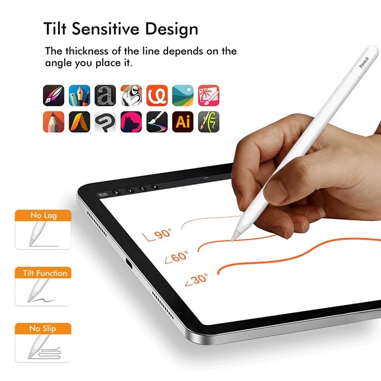 Lápiz Stylus P20Pro Compatible con Bluetooth para Escritura Digital, Lápiz Capacitivo Magnético para Pantalla Táctil de iPad