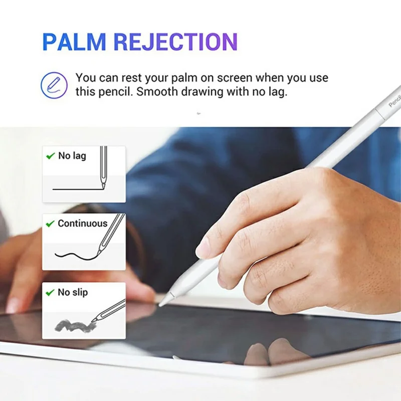 P24 Magnetic Wireless Stylus for iPad 2018 - 2024 Active Capacitive Touch Screen Pen with Palm Rejection